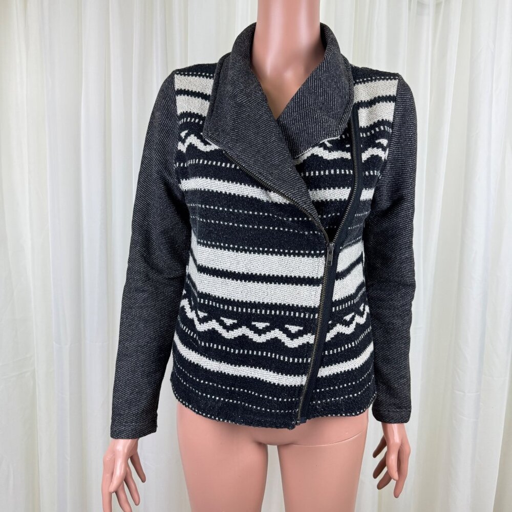 Women's Anthropologie Dolan T-Shirt BlackLetter Jacket Size MD Gray Black - Picture 3 of 15